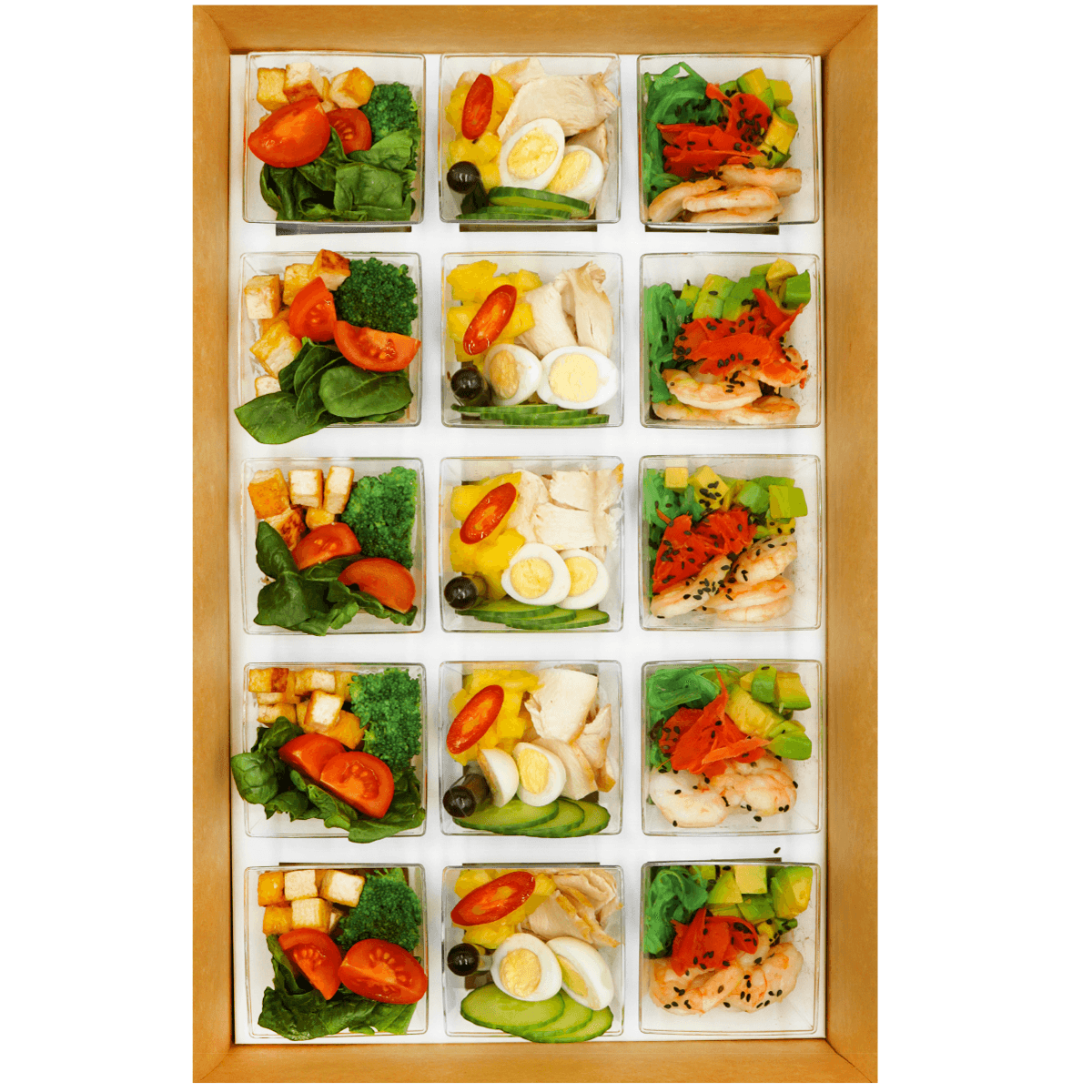Мини-боулы с курицей, креветками и тофу — 15 порций